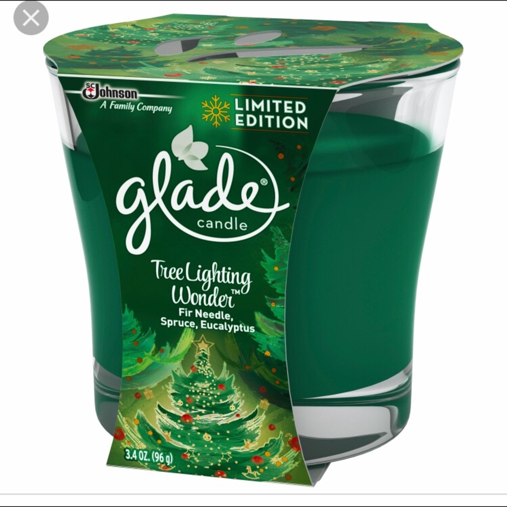 2 Glade Tree Lighting Wonder Fir Candle Jars